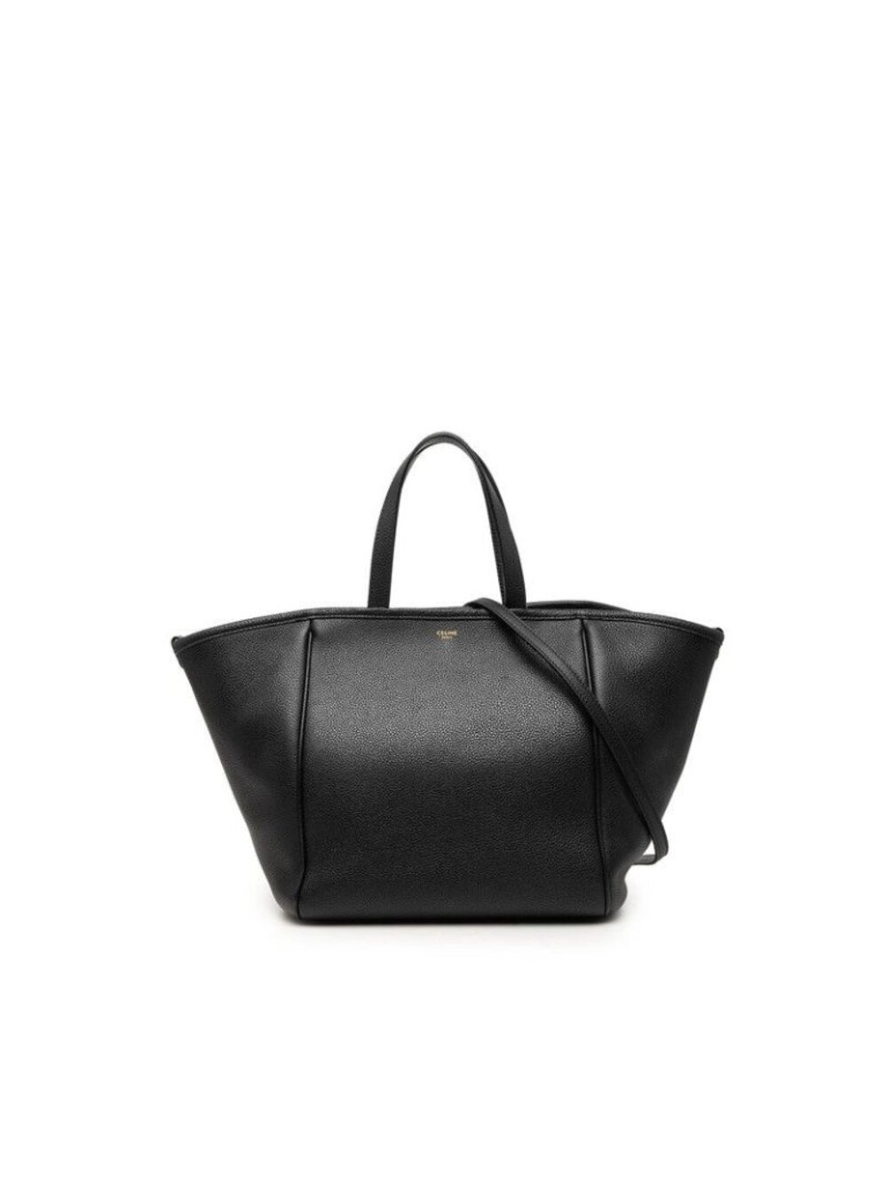 Celine Small Fold Cover 2-Way Shoulder Bag Black Leather